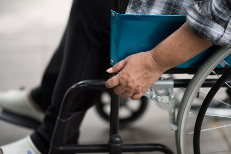 closeup of woman with ms in wheelchair