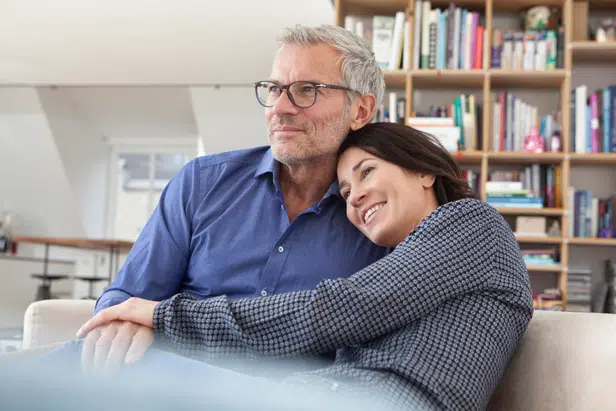 couple together on sofa